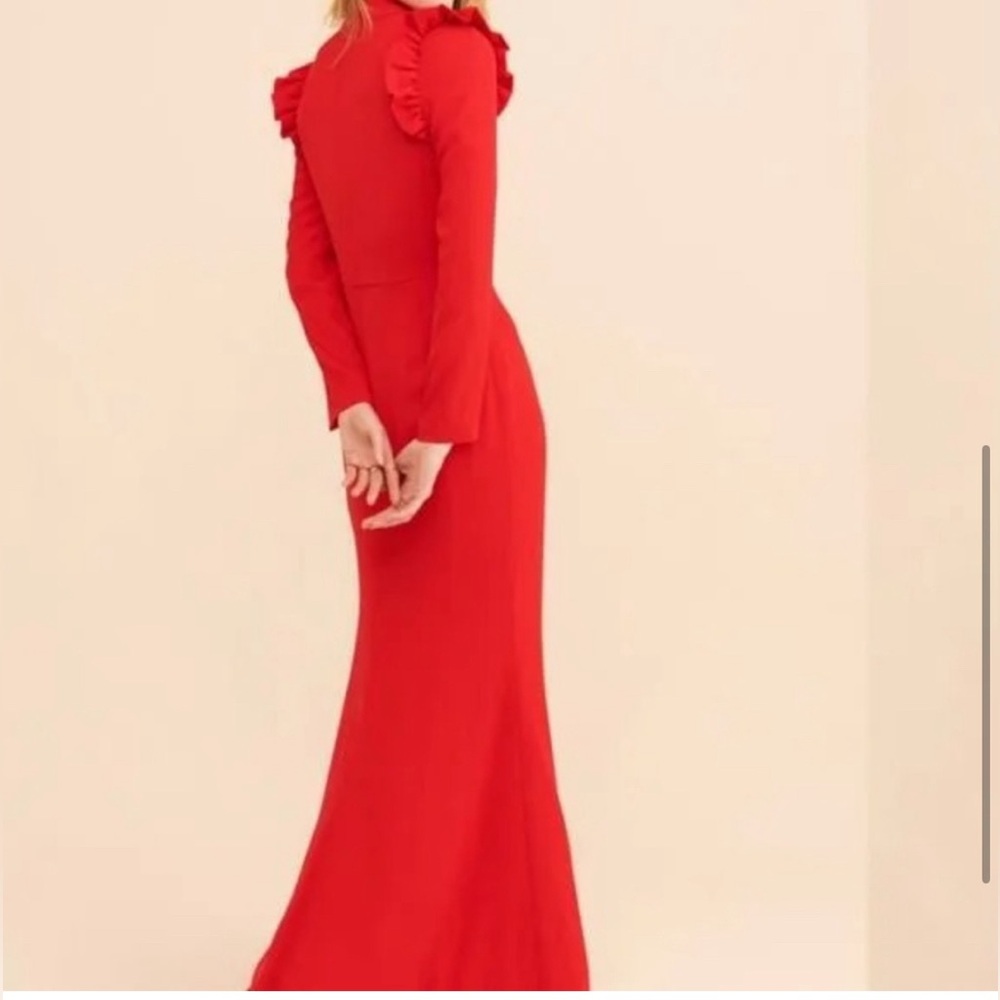 Camilyn Beth red maxi gown with long sleeves size 8 - Picture 2 of 8